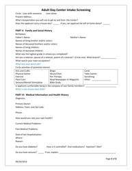 Adult Day Center Intake Screening Form - Pennsylvania, Page 2