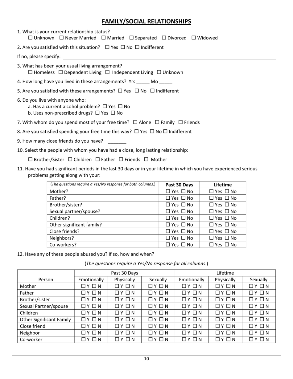Treatment Assignment Protocol Assessment (Tap) - Client Info - Pennsylvania, Page 10