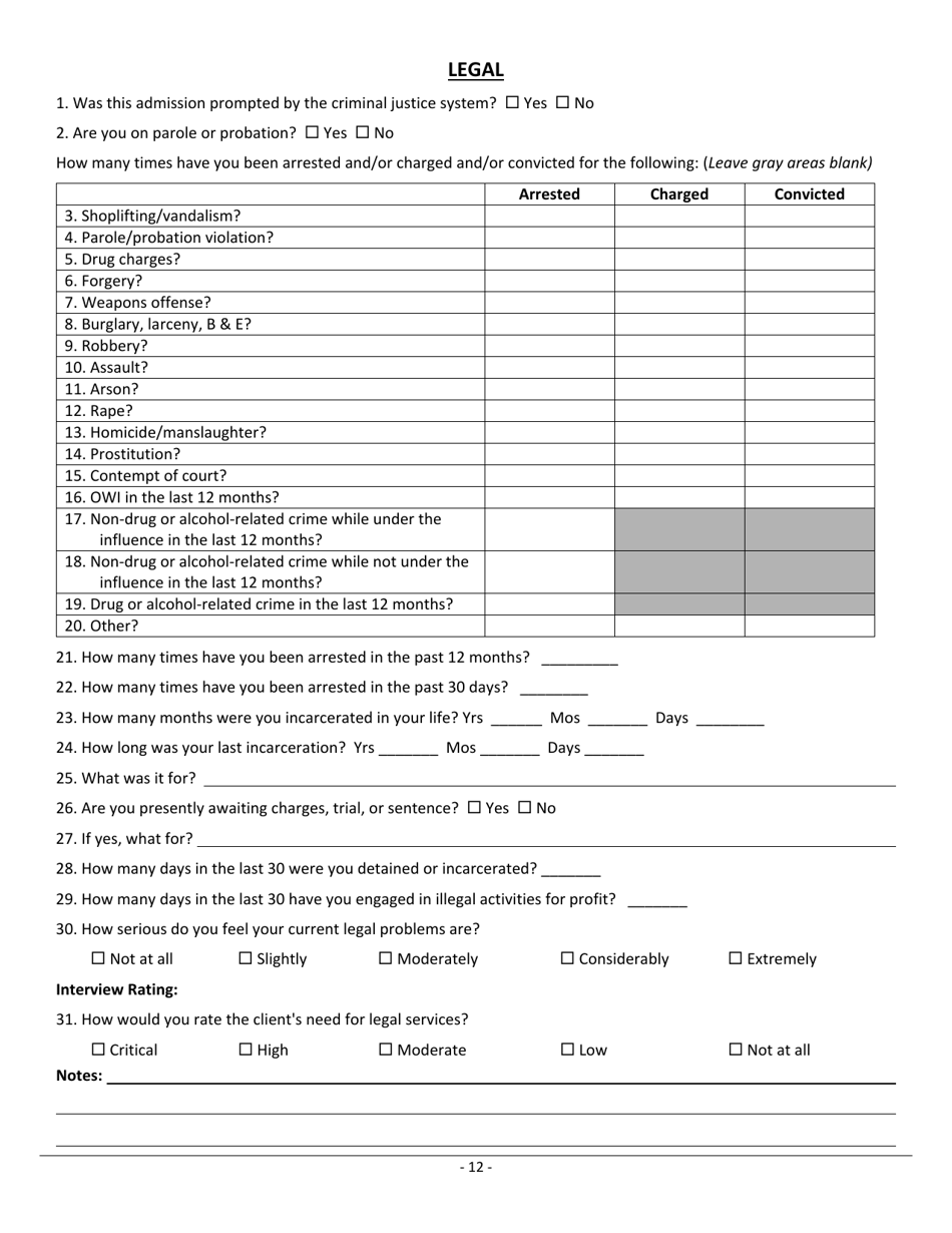 Treatment Assignment Protocol Assessment (Tap) - Client Info - Pennsylvania, Page 12