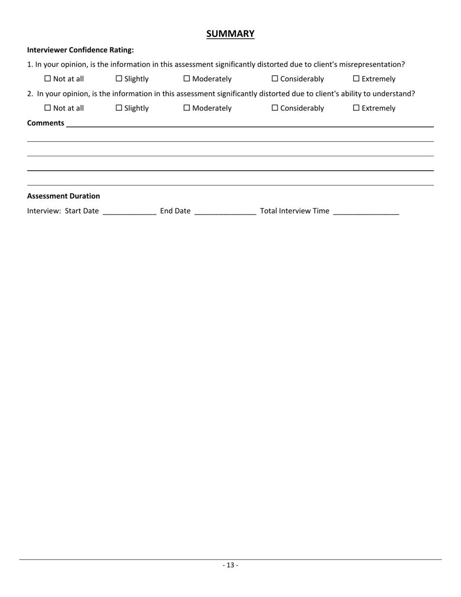 Treatment Assignment Protocol Assessment (Tap) - Client Info - Pennsylvania, Page 13