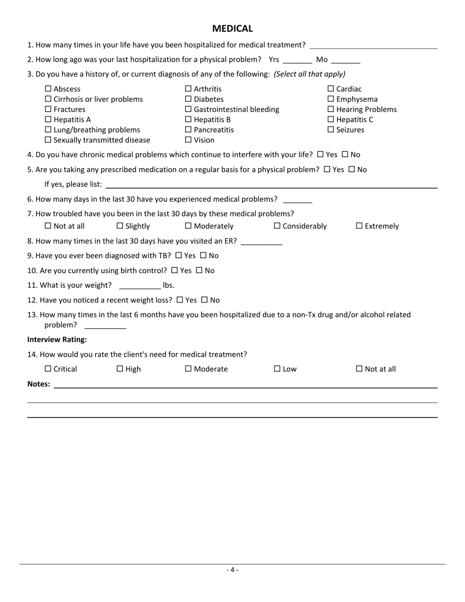 Treatment Assignment Protocol Assessment (Tap) - Client Info - Pennsylvania, Page 4