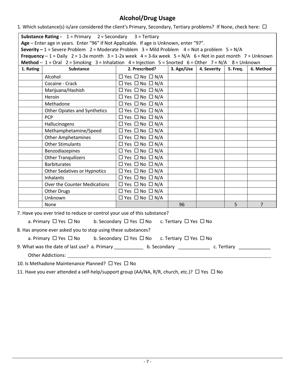 Treatment Assignment Protocol Assessment (Tap) - Client Info - Pennsylvania, Page 7