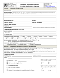 Form DDAP-EFM-1300 Gambling Treatment Program Provider Application - Agency - Pennsylvania, Page 2