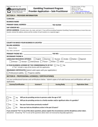 Form DDAP-EFM-1301 Gambling Treatment Program Provider Application - Sole Practitioner - Pennsylvania, Page 2