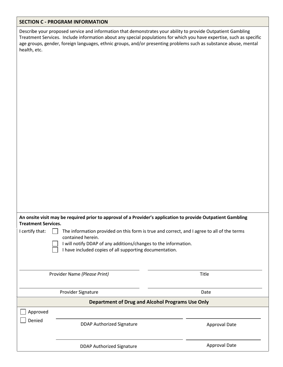Form DDAP-EFM-1301 Gambling Treatment Program Provider Application - Sole Practitioner - Pennsylvania, Page 3