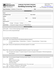 Form DDAP-EFM-1302 Gambling Screening Tool - Pennsylvania