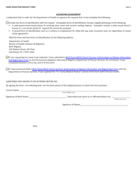 Form HD02046F Name Redaction Request Form - Pennsylvania, Page 2