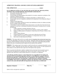 Document preview: Apprentice Training and Education Outline/Agreement - Pennsylvania