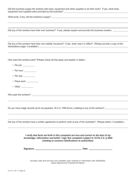 Form LLC-72 Construction Workplace Misclassification Complaint Form - Pennsylvania, Page 3