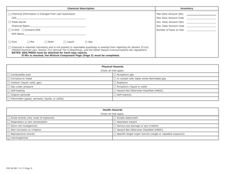 Form PSF-38 Pennsylvania Tier II Emergency and Hazardous Chemical Inventory - Pennsylvania, Page 2