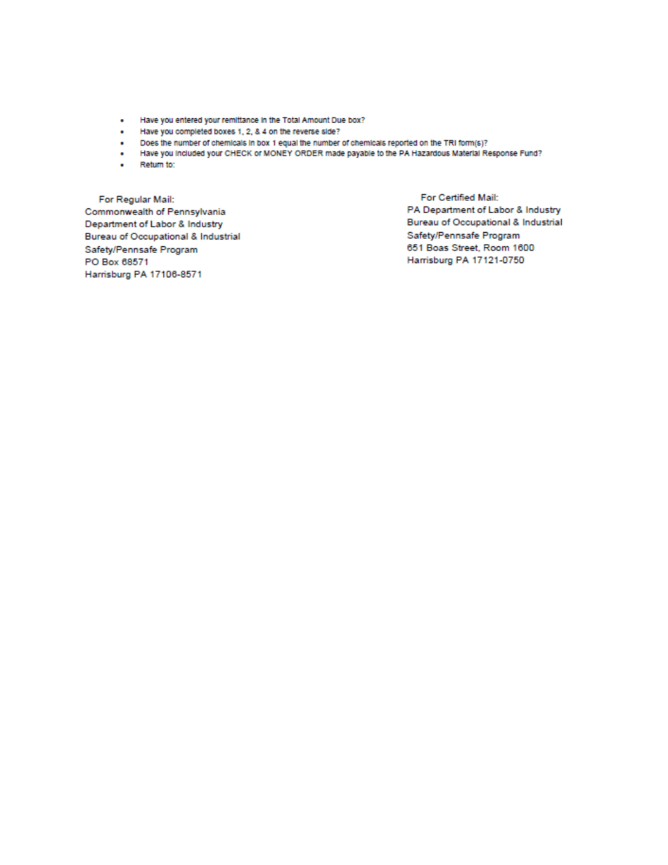 Toxic Chemical Release Invoice - Pennsylvania, Page 2