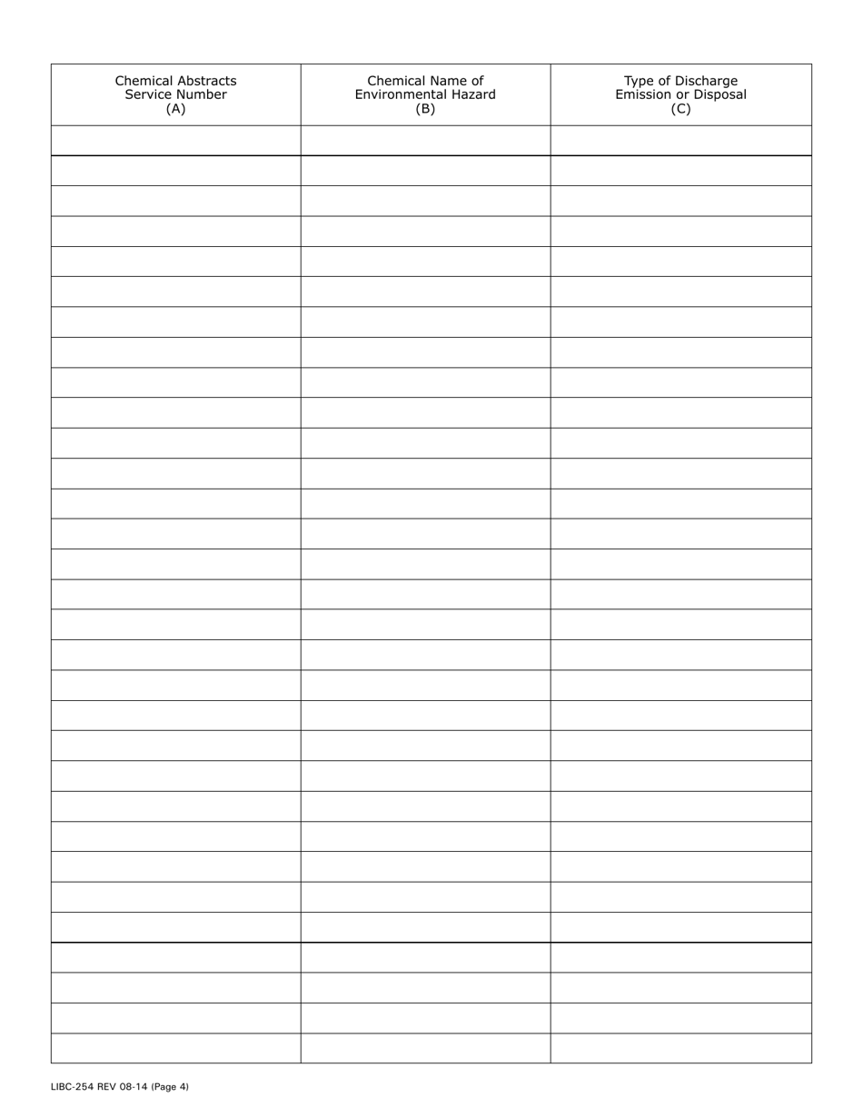 Form LIBC-254 Environmental Hazard Survey Form - Pennsylvania, Page 4