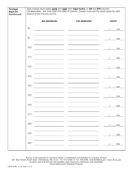 Form LIBI-610 Asbestos Trainee Sign-In Sheet - Pennsylvania, Page 2