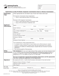 Document preview: Form LIBI-304 Application to Take Pa Boiler Inspector Commission Exam or Renew Commission - Pennsylvania