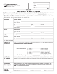 Form LIIB-303 Boiler - Industrial Board Petition - Pennsylvania