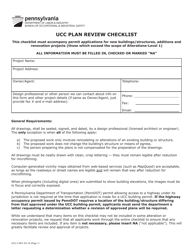 Form UCC-2 &quot;Ucc Plan Review Checklist&quot; - Pennsylvania
