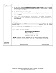 Form LIIB-115 Fire and Panic Industrial Board Petition - Pennsylvania, Page 2