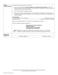 Form LIIB-114 General Safety Law Industrial Board Petition - Pennsylvania, Page 2