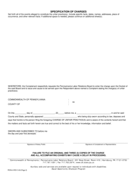 Form PERA-9 Charge of Unfair Practice(S) Under the Public Employe Relations Act - Pennsylvania, Page 2
