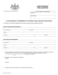 Form PERA-3 &quot;Joint Request for Election&quot; - Pennsylvania
