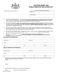 Form PERA-4 &quot;Petition Under the Public Employe Relations Act&quot; - Pennsylvania