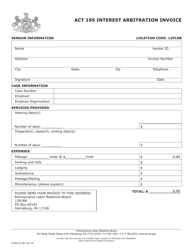 Document preview: Form PLRB-52 Act 195 Interest Arbitration Invoice - Pennsylvania