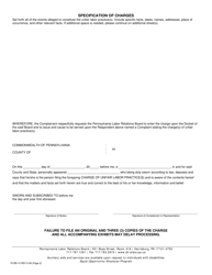 Form PLRB-15 &quot;Charge of Unfair Labor Practice(S) Under the Pennsylvania Labor Relations Act and Act 111&quot; - Pennsylvania, Page 2