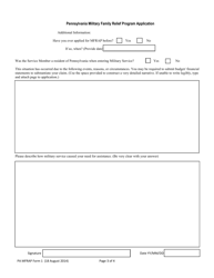 PA MFRAP Form 1 Pennsylvania Military Family Relief Program Application - Pennsylvania, Page 3