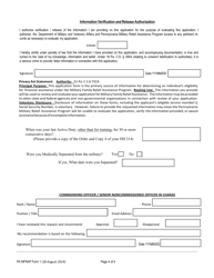 PA MFRAP Form 1 Pennsylvania Military Family Relief Program Application - Pennsylvania, Page 4