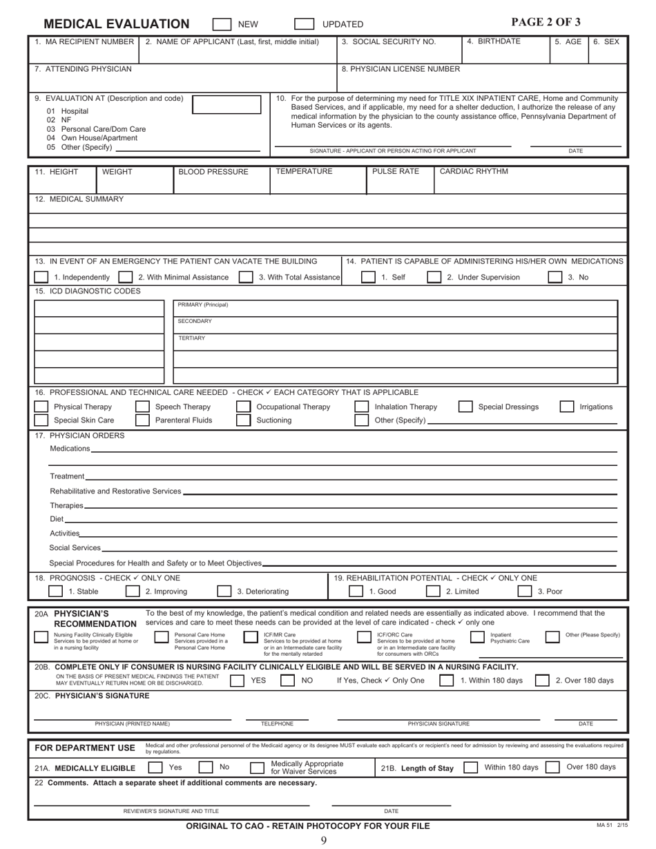 Form MA-51 - Fill Out, Sign Online and Download Printable PDF ...