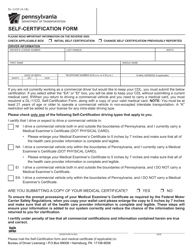 Document preview: Form DL-11CD Self-certification Form - Pennsylvania