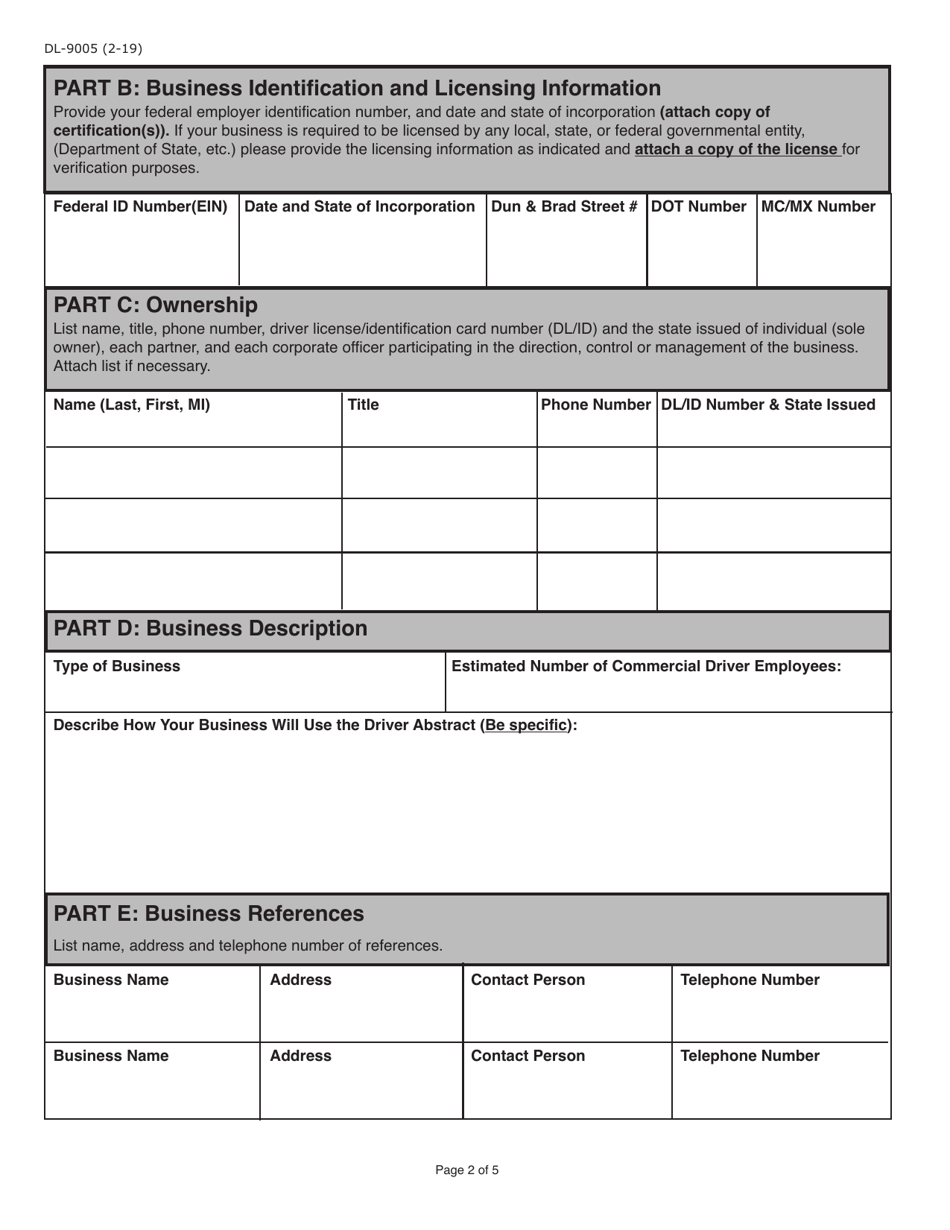Form DL-9005 Internet User Application / Licensing Agreement for School Bus Contractors - Pennsylvania, Page 2