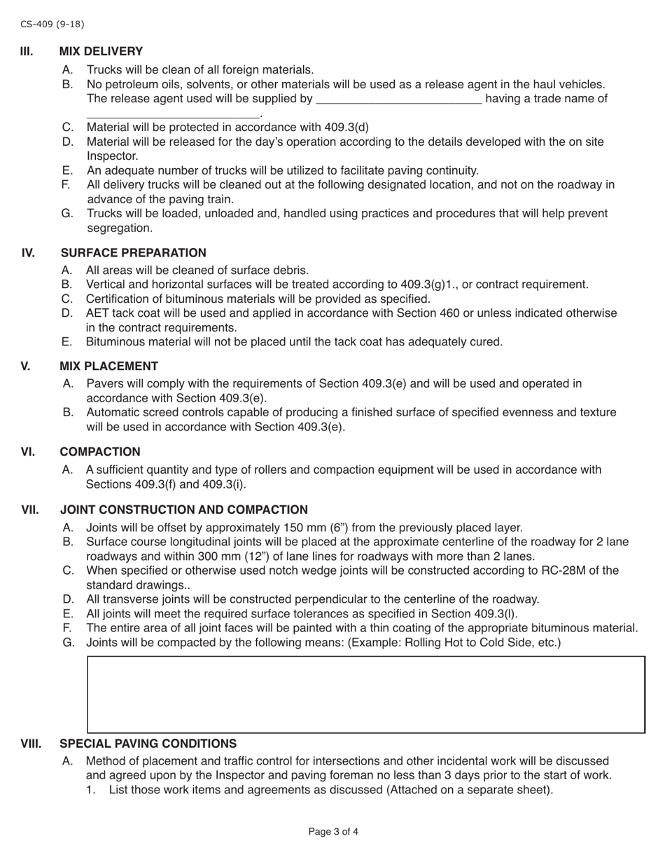 Form CS409 Fill Out, Sign Online and Download Fillable PDF