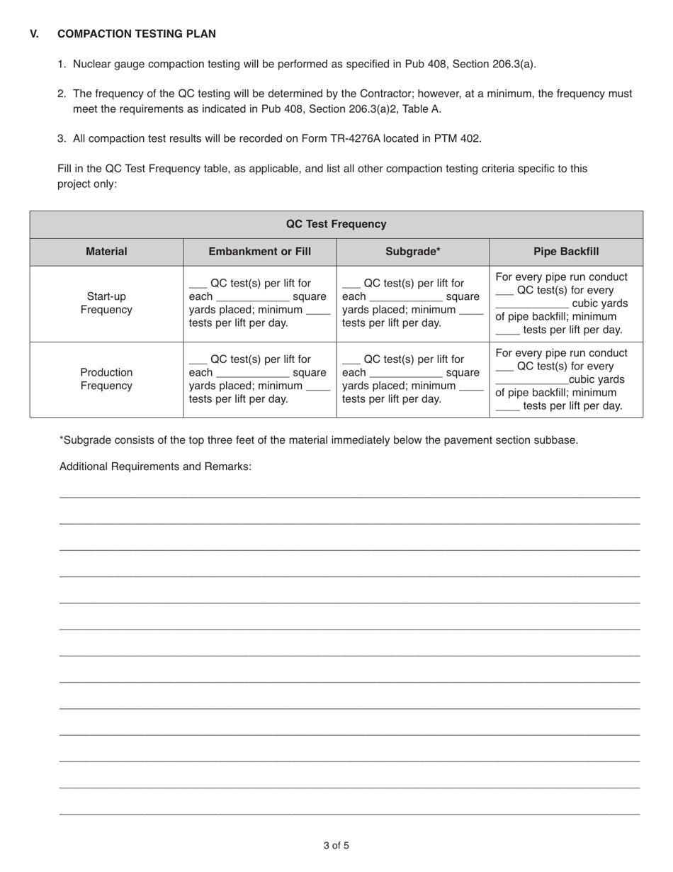 Form CS-206 Minimum Quality Control Plan - Pennsylvania, Page 3