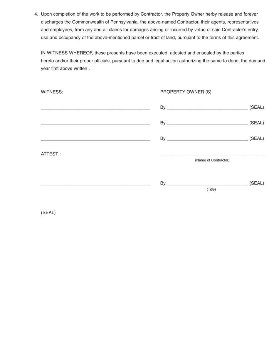 Form CS-4345 Borrow and / or Waste Agreement - Pennsylvania, Page 2