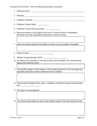 Blank Expungement Order 790 - Pennsylvania, Page 2