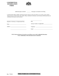 Confidential Information Form - Pennsylvania, Page 2