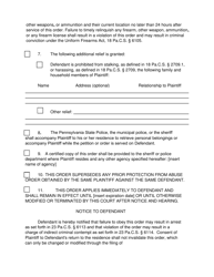 Temporary Protection From Abuse Order - Pennsylvania, Page 4