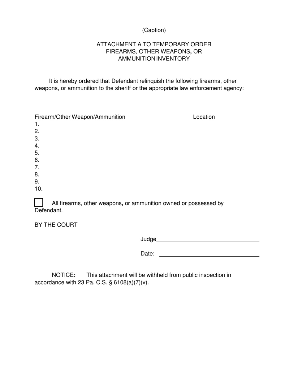 Pennsylvania Temporary Protection From Abuse Order Fill Out, Sign