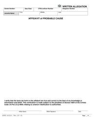 Form AOPC J232A Written Allegation - Single Summary of Offenses - Pennsylvania, Page 4