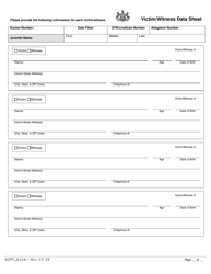 Form AOPC J232A Written Allegation - Single Summary of Offenses - Pennsylvania, Page 5