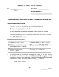 Document preview: Apendice Al Formulario De Admision - Pennsylvania (Spanish)