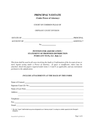 Form OC-05 Petition for Adjudication - Principal's Estate (Under Power of Attorney) - Pennsylvania