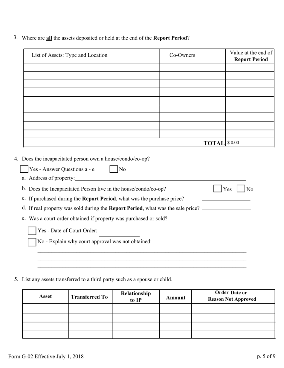 Form G-02 Report of Guardian of the Estate - Pennsylvania, Page 5