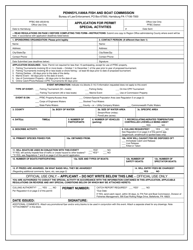 Form PFBC-500 Application for Permit Special Activities - Pennsylvania