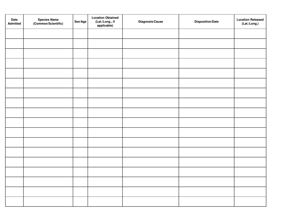 Amphibian and Reptile Rehabilitation Annual Permit Report - Pennsylvania, Page 2