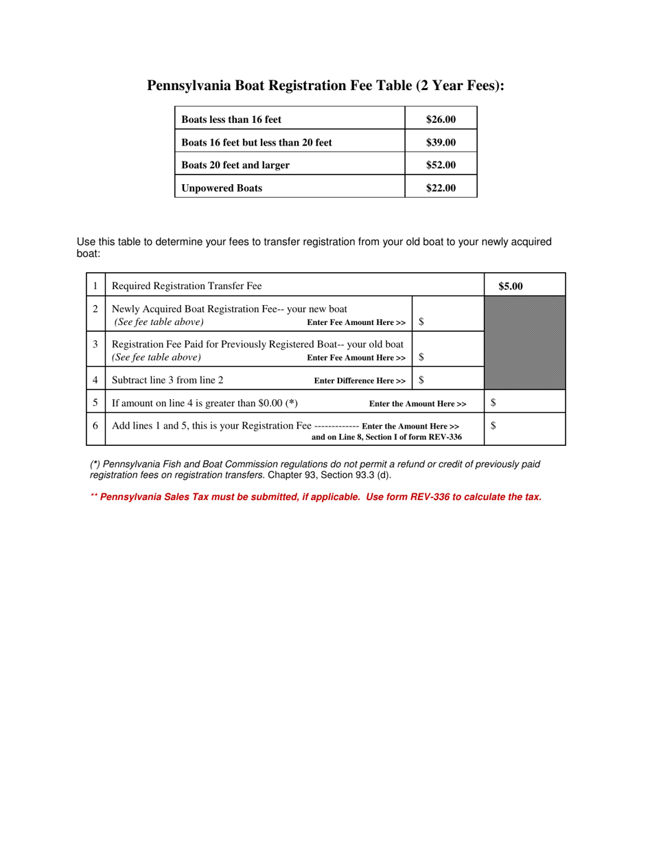 Form PFBC-R4 Application for Transfer of Registration Fee to a Newly Acquired Boat - Pennsylvania, Page 2