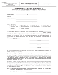Form PLCB-193 Affidavit of Compliance - Pennsylvania