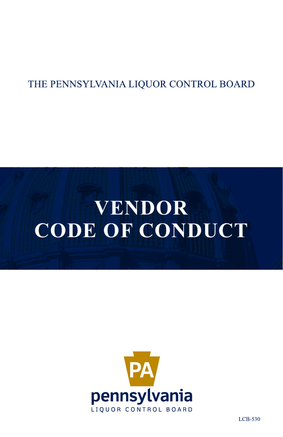 Form LCB-530 Vendor Code of Conduct - Pennsylvania, Page 1