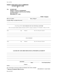Form UCTA-8 (D) Accident Report Form - Pennsylvania